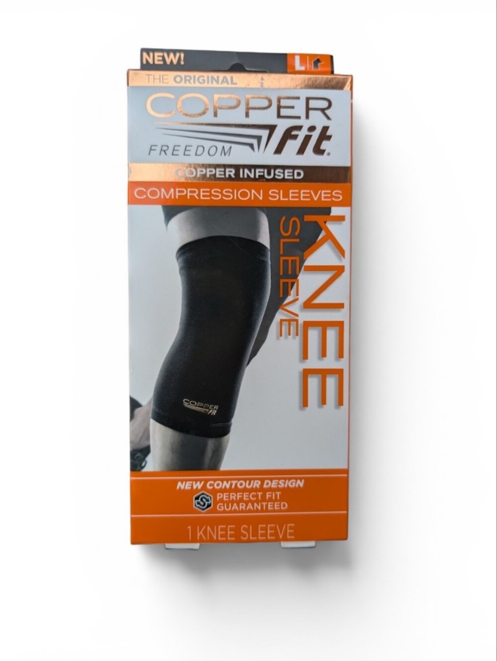 Copper Fit Men's Black Knee Compression Sleeve - Copper Infused Support
